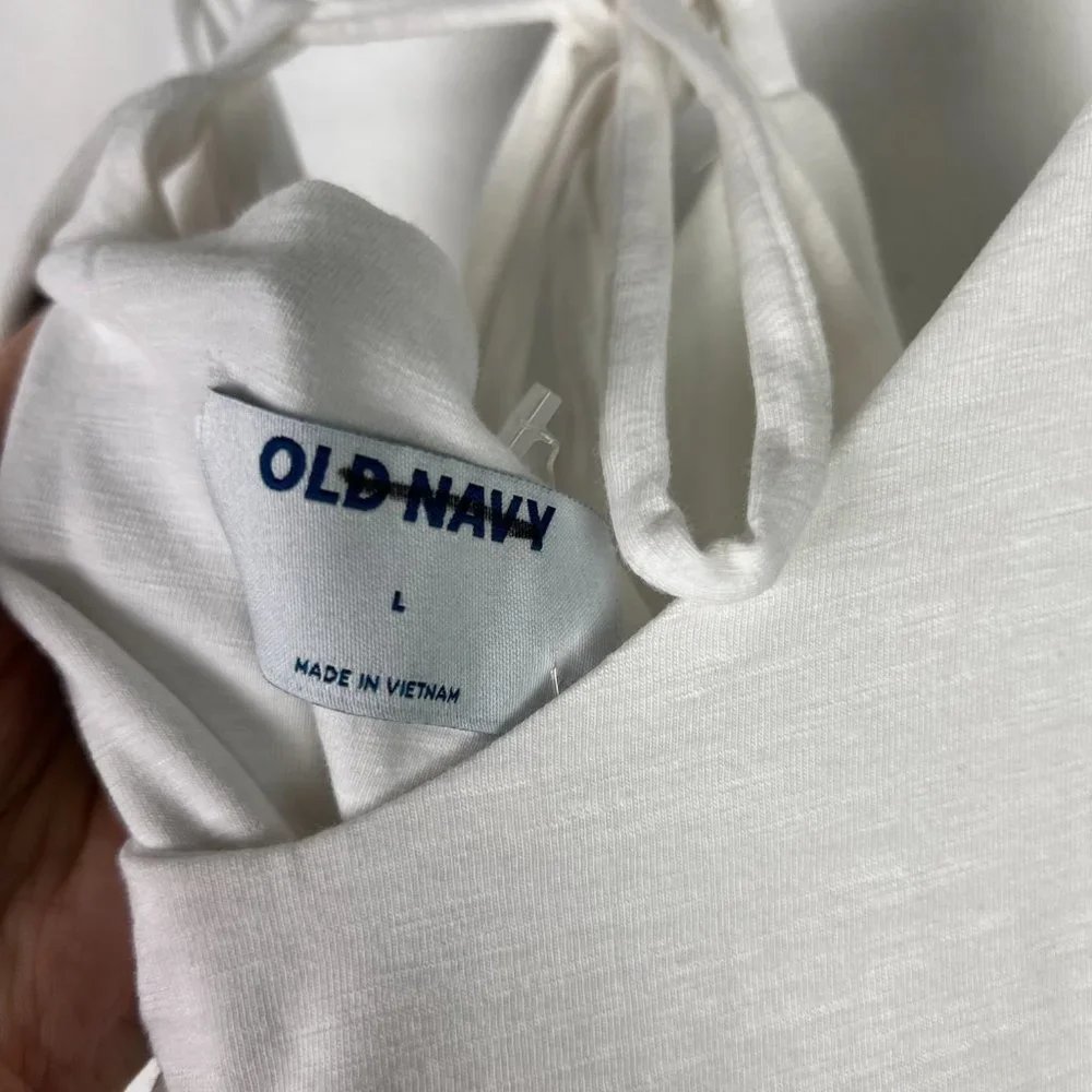 NWOT Old Navy Tiered Slub-Knit Midi Cami Swing Dress White Size Large L NEW - Picture 6 of 13